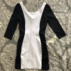 Express Black and White Bodycon Dress